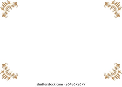 Elementos de marcos vintage adornados. Borde de oro sobre blanco clásico de caligrafía remolinos, motivos florales. Impresión de diseño para tarjetas de felicitación, invitaciones de boda, menú de restaurante, certificados reales. Conjunto 439