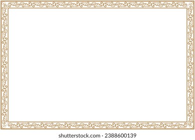 Elements of ornate vintage frames. Gold on white classic calligraphy swirls, floral motifs. Design print for greeting cards, wedding invitations, restaurant menu, royal certificates, carpets. Set 84