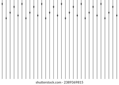 Elements of ornate vintage symbol. Stripes black on white classic vertical trellis, floral motifs. Design print for railling, architecture, interior, fence, textile, wallpaper, background. Set 2