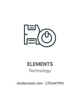 Elements outline vector icon. Thin line black elements icon, flat vector simple element illustration from editable technology concept isolated stroke on white background