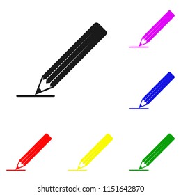 Elements of Pencil in multi colored icons. Premium quality graphic design icon. Simple icon for websites, web design, mobile app, info graphics on white background