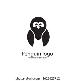 Elements of the penguin logo and lights as symbols of ideas and technology