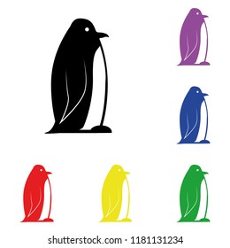 Elements of penguin in multi colored icons. Premium quality graphic design icon. Simple icon for websites, web design, mobile app, info graphics on white background