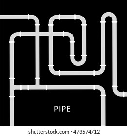 The elements of the pipeline. Pipe system designer. Vector Illustration