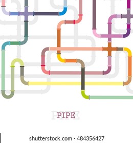 The Elements Of The Pipeline. Pipe System Designer. Vector Illustration