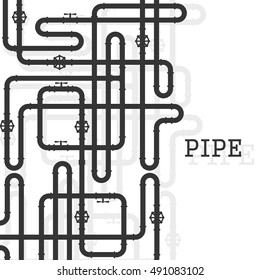 The elements of the pipeline. Pipe system designer. Vector Illustration