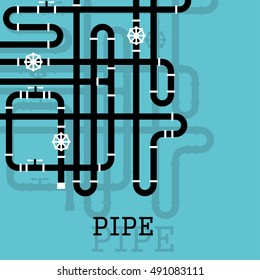 The elements of the pipeline. Pipe system designer. Vector Illustration