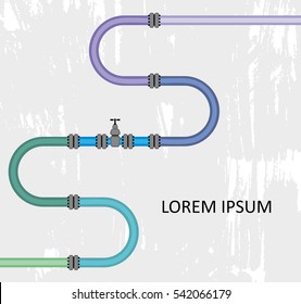 The elements of the pipeline. Pipe system designer. Vector Illustration