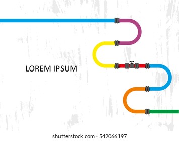 The elements of the pipeline. Pipe system designer. Vector Illustration