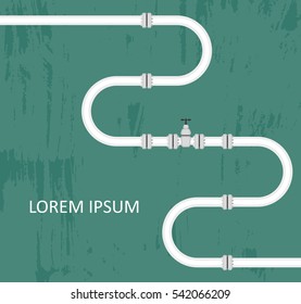 The elements of the pipeline. Pipe system designer. Vector Illustration