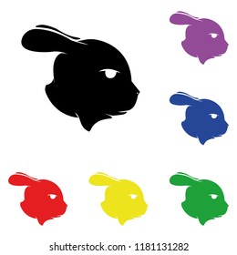 Elements of rabbit in multi colored icons. Premium quality graphic design icon. Simple icon for websites, web design, mobile app, info graphics on white background