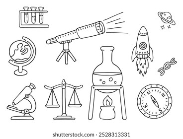Elements related to science were drawn and expressed.