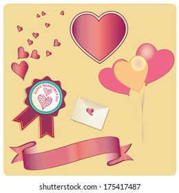 a lot of elements related to valentine's day