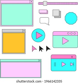 Elements retro style for interface 