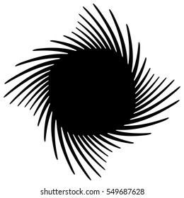 Element(s) with rotating distortion, spiral effect. Abstract geometric elements.