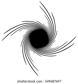 Element(s) with rotating distortion, spiral effect. Abstract geometric elements.