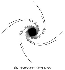 Element(s) with rotating distortion, spiral effect. Abstract geometric elements.