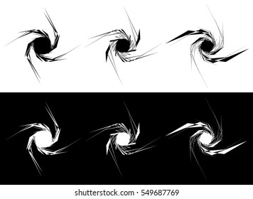 Element(s) with rotating distortion, spiral effect. Abstract geometric elements.