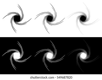 Element(s) with rotating distortion, spiral effect. Abstract geometric elements.