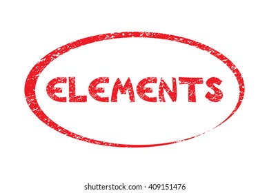 ELEMENTS. Rubber Stamp with red color have porous and rough isolated on white background. For make a mark or design your product using a stamp or seal. Easy to change color. Unique character.