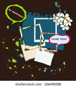 elements for scrapbooking with flower . vector illustration EPS10