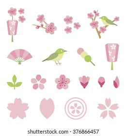 Elements of season of Sakura