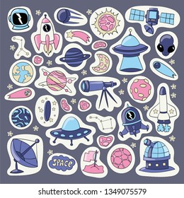 Elements from space. Abstract solar system. Template
