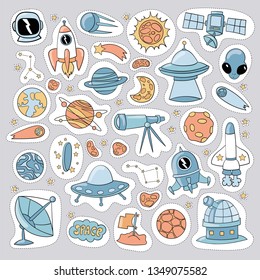 Elements from space. Abstract solar system. Template