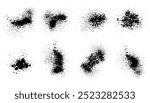 Elements of spray paint, set of ink blots. Vector illustration