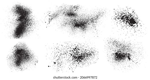 Elements of spray paint, set of ink blots. Vector illustration