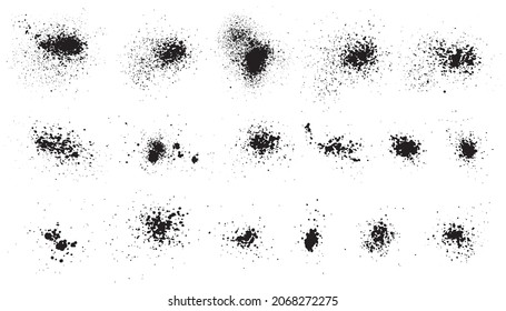 Elements of spray paint, set of ink blots. Vector illustration