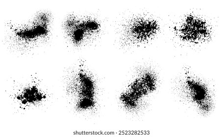 Elementos de tinta spray, conjunto de borrões de tinta. Ilustração vetorial