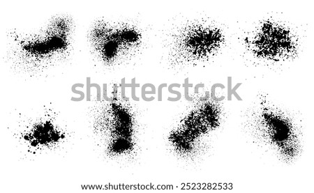 Elements of spray paint, set of ink blots. Vector illustration