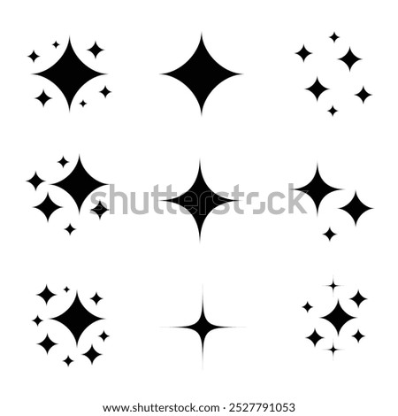 Elements of stars in black based color