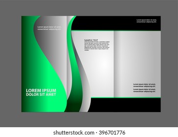 Elements Style Business Tri-Fold Brochure Template. Corporate Leaflet, Cover Design
