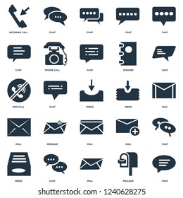 Elements Such As Chat, Mailbox, Mail, Inbox, Chat icon vector illustration on white background. Universal 25 icons set.