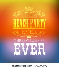 elements for Summer Holidays with background  /beach /calligraphic designs/ ornaments / labels/ vector design illustration
