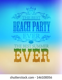 elements for Summer Holidays with background  /beach /calligraphic designs/ ornaments/ typography Design 