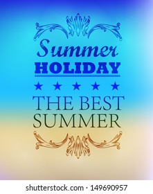 elements for Summer Holidays with background  /beach /calligraphic designs/ ornaments 