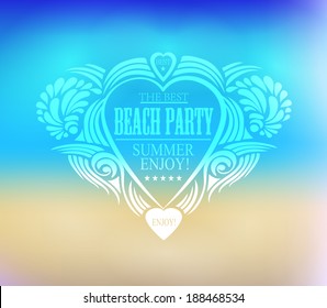 elements for Summer Holidays with background  /beach /calligraphic designs/ ornaments / labels