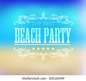 elements for Summer Holidays with background  /beach /calligraphic designs/ ornaments / labels