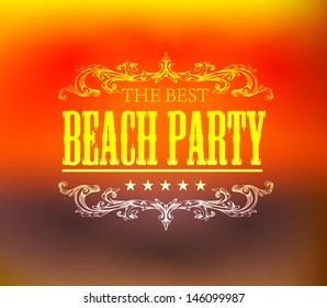 elements for Summer Holidays with colorful background  / calligraphic designs/ ornament