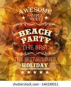 elements for Summer Holidays with colorful background  / calligraphic design / ornament / vector design illustration