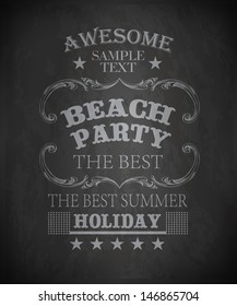 elements for Summer Holidays with colorful background  / calligraphic designs/ ornaments / labels