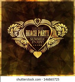 elements for Summer Holidays with colorful background  / calligraphic designs/ ornaments / labels