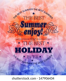 elements for Summer Holidays with colorful background  / calligraphic designs/ ornaments / labels