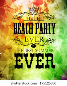 elements for Summer Holidays with colorful background  / calligraphic designs/ ornaments / labels