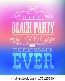 elements for Summer Holidays with colorful background  / calligraphic designs/ ornaments / labels