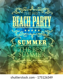 elements for Summer Holidays with colorful background  / calligraphic designs/ ornaments / labels