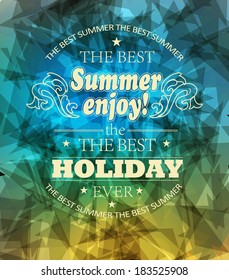 elements for Summer Holidays with colorful background  / calligraphic designs/ ornaments / labels